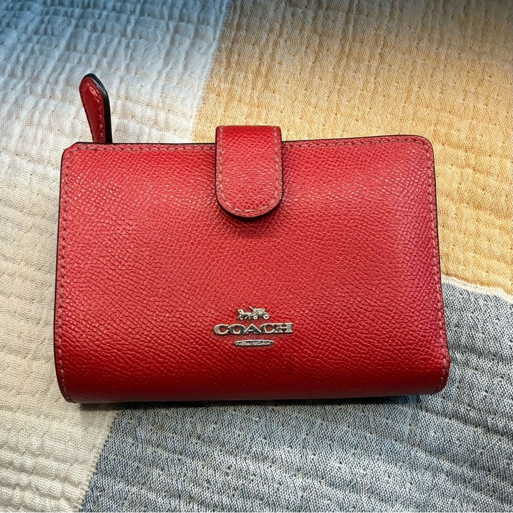 Coach Cherry Red Leather Wallet